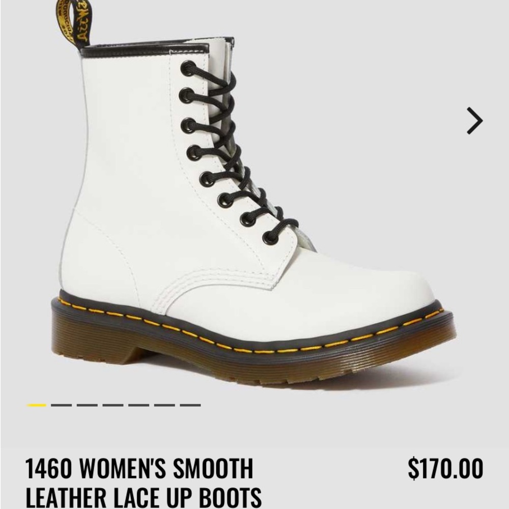 Dr Marten Womens Leather Lace Up Boots White